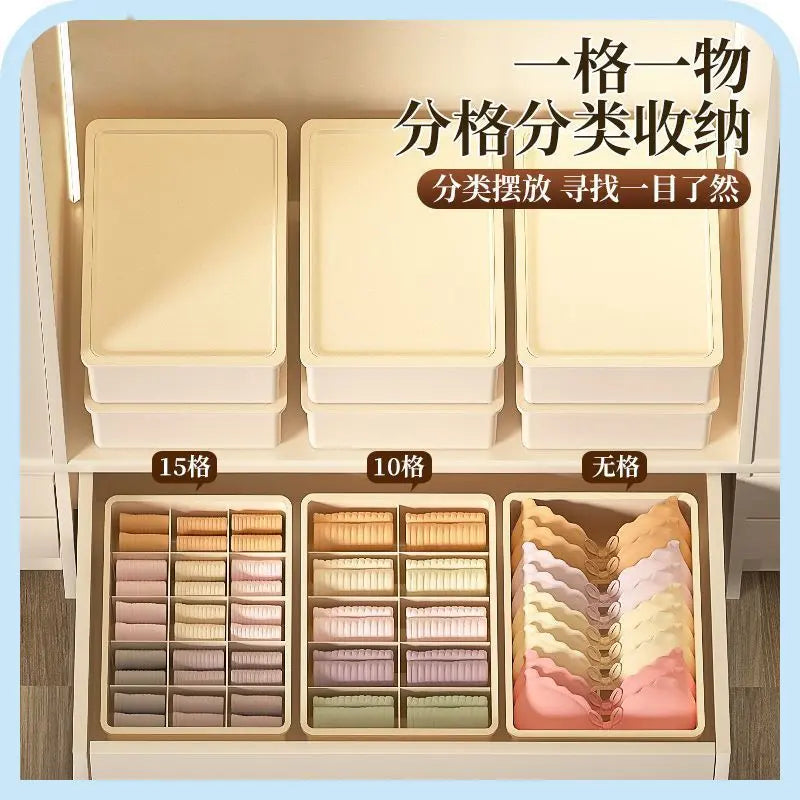Household Intimates and Socks Storage Box Plastic Cosmetics Organizer Storage Intimates Bra Intimates Compartment Storage Box GreatEagleInc