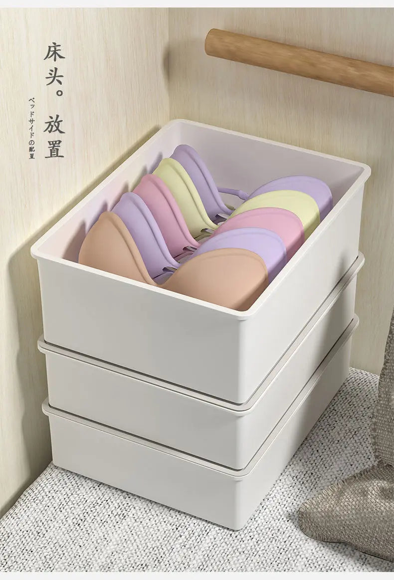Household Intimates and Socks Storage Box Plastic Cosmetics Organizer Storage Intimates Bra Intimates Compartment Storage Box GreatEagleInc