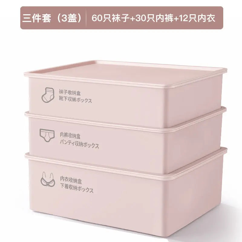 Household Intimates and Socks Storage Box Plastic Cosmetics Organizer Storage Intimates Bra Intimates Compartment Storage Box GreatEagleInc