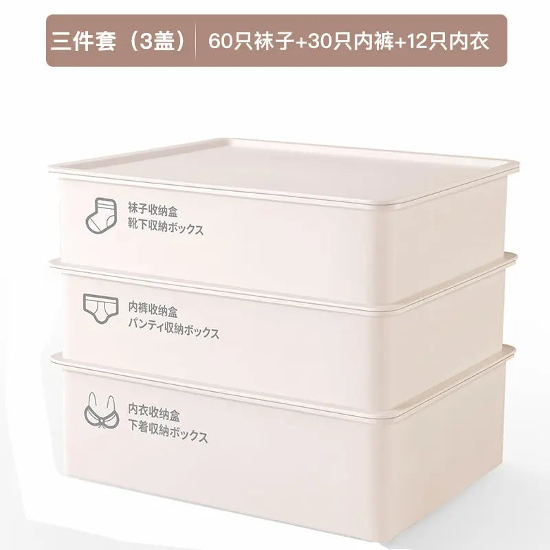 Household Intimates and Socks Storage Box Plastic Cosmetics Organizer Storage Intimates Bra Intimates Compartment Storage Box GreatEagleInc