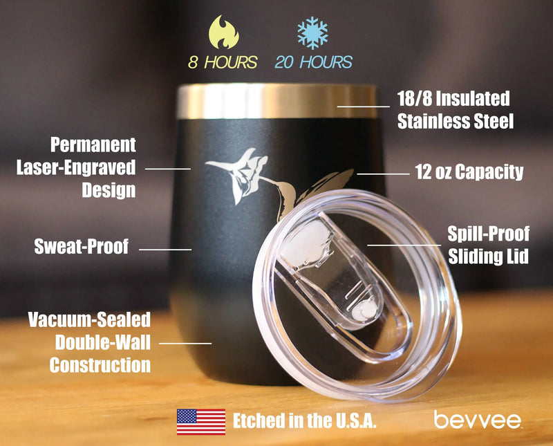 Hummingbird Insulated Wine Tumbler - Bird Nature Gifts Bevvee