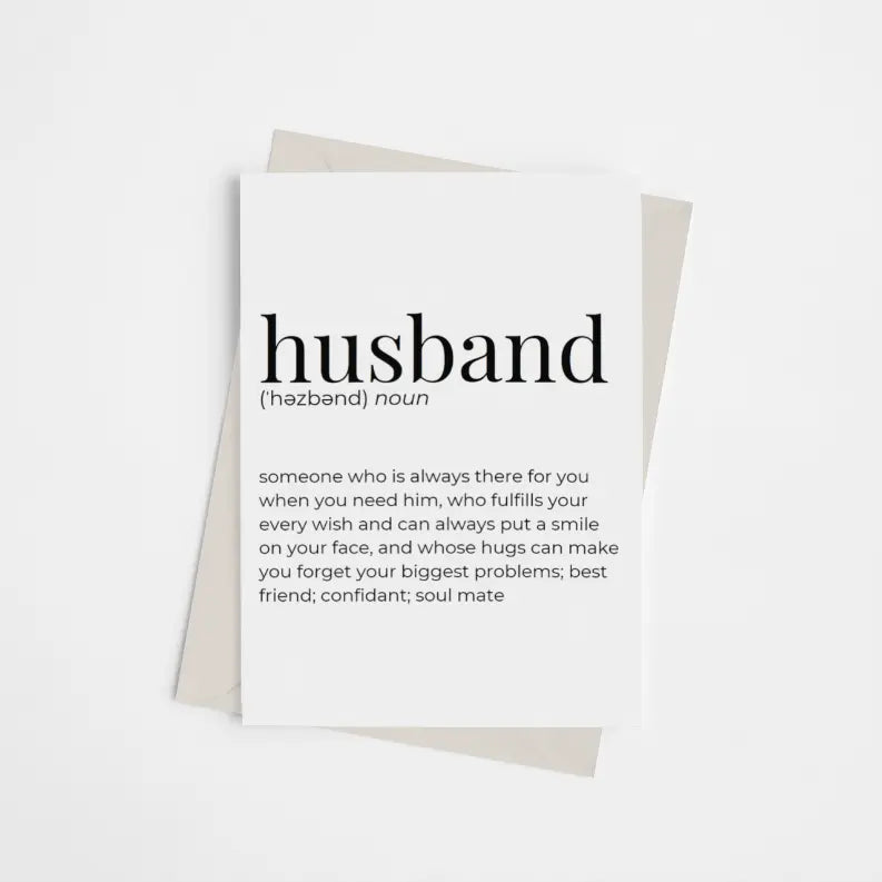 Husband - Greeting Card Black Cat Bazaar