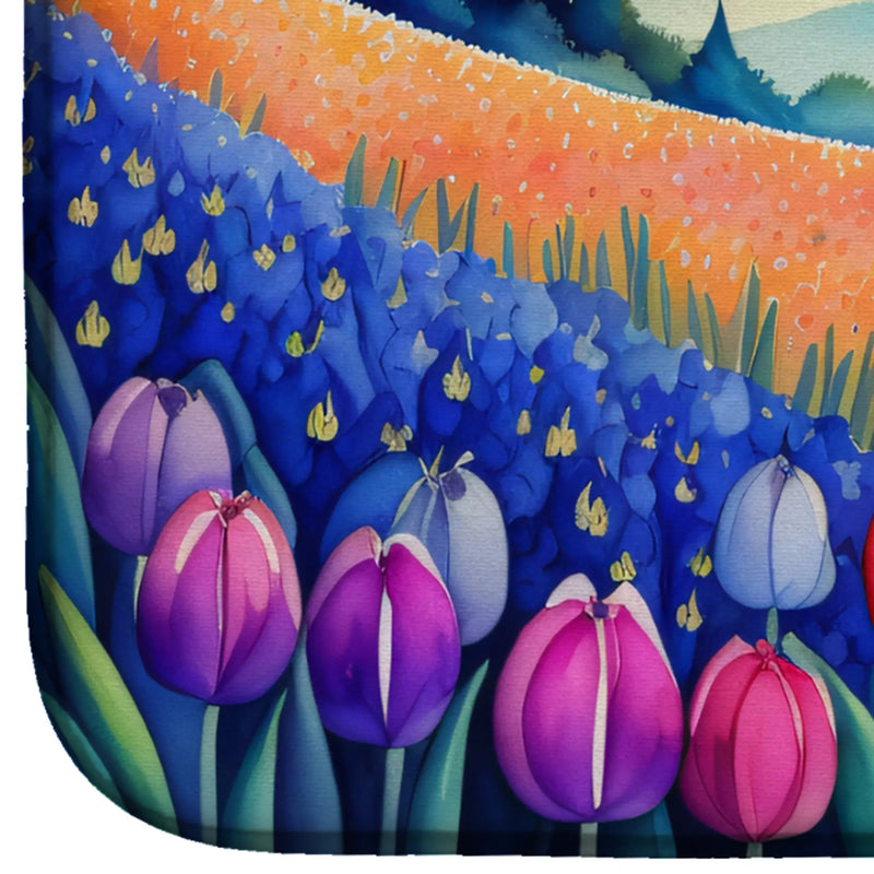 Hyacinths in Color Dish Drying Mat Caroline's Treasures