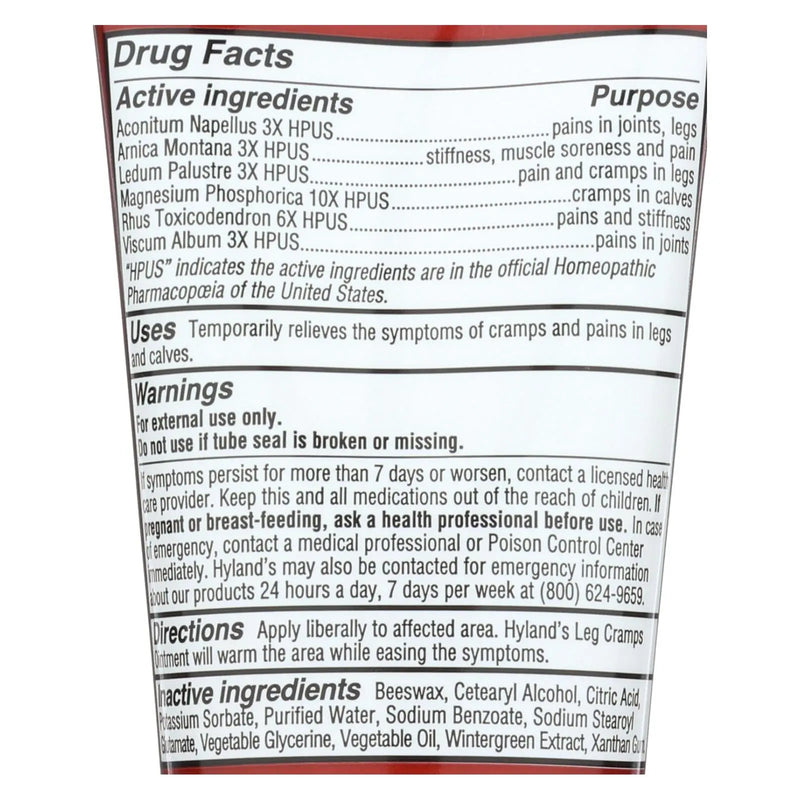 Hylands Homeopathic Leg Cramps - Ointment - 2.5 Oz Hyland's