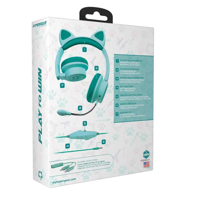 HyperGear Kombat Kitty Gaming Headset with Detachable Mic HyperGear