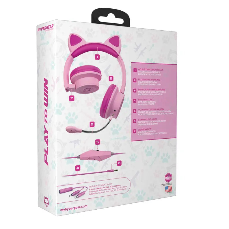 HyperGear Kombat Kitty Gaming Headset with Detachable Mic HyperGear