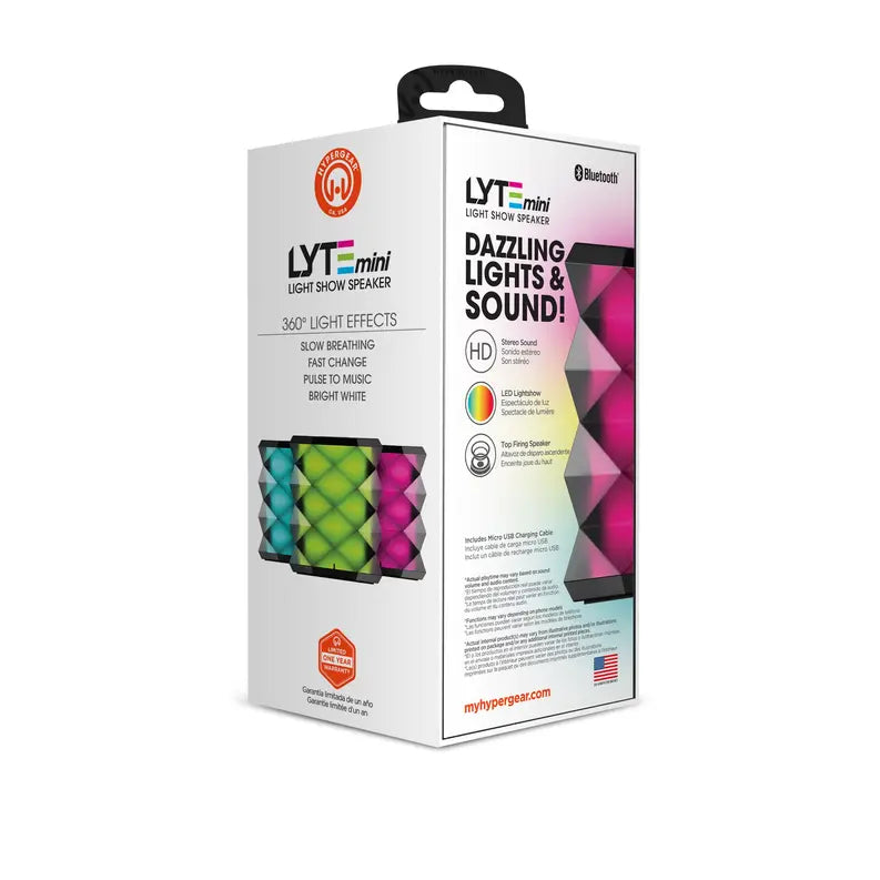 HyperGear LYTE Mini Wireless LED Speaker - Black HyperGear