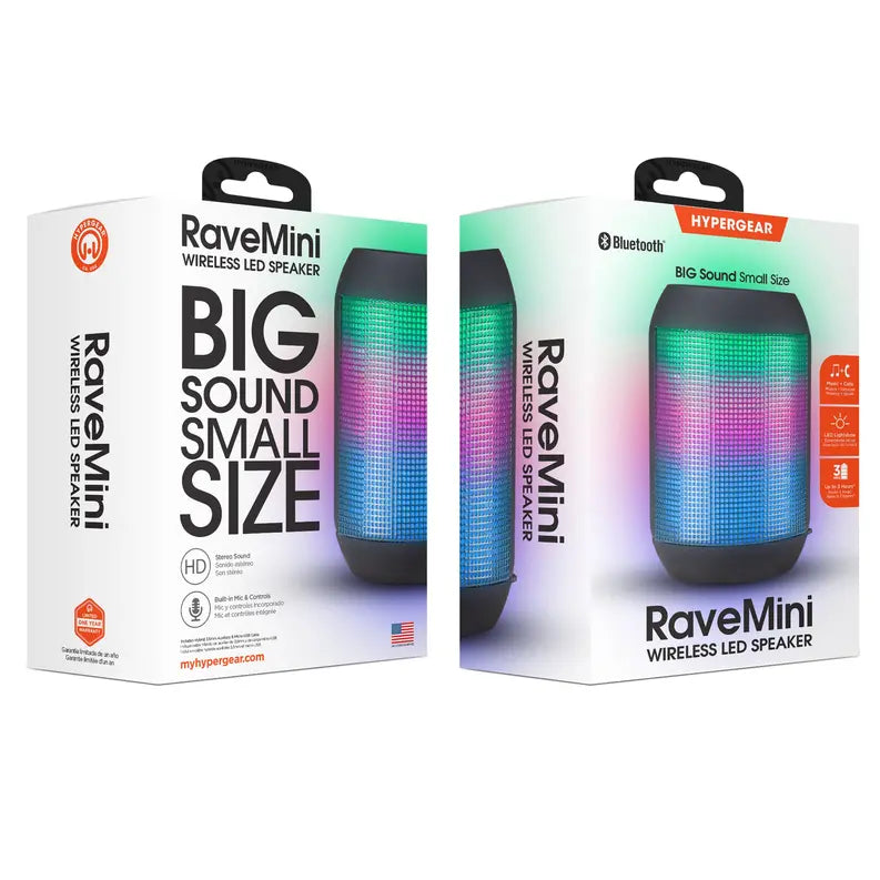 HyperGear Rave Mini Wireless LED Speaker Black HyperGear