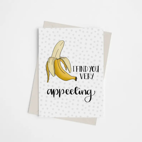 I Find You Very Appeeling - Greeting Card Black Cat Bazaar