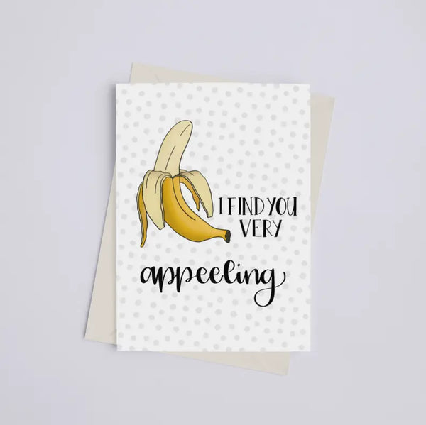 I Find You Very Appeeling - Greeting Card Black Cat Bazaar