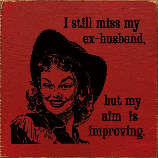 I Still Miss My Ex-husband, But My Aim Is Improving Sawdust City