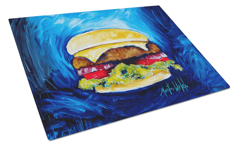 I Want Mine Dressed Hamburger Glass Cutting Board Caroline's Treasures