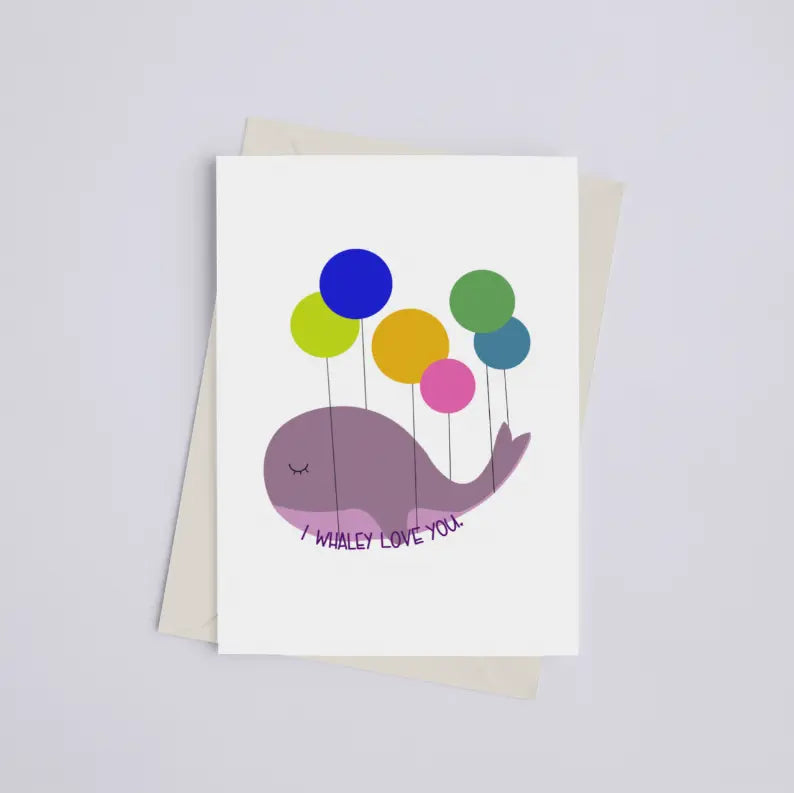 I Whaley Love You - Greeting Card Black Cat Bazaar