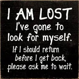 I am Lost Wood Sign Sawdust City