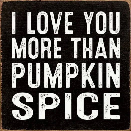 I love you more than pumpkin spice Sawdust City