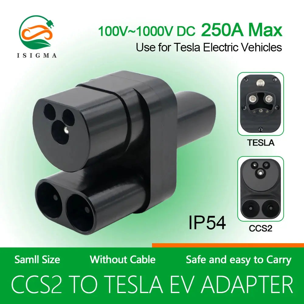 ISIGMA CCS2 To Tesla EV Charger Adapter CCS2 To TPC Convertor 250A Electric Vehicle Charging Adapter Fit For Tesla Electric Car GreatEagleInc