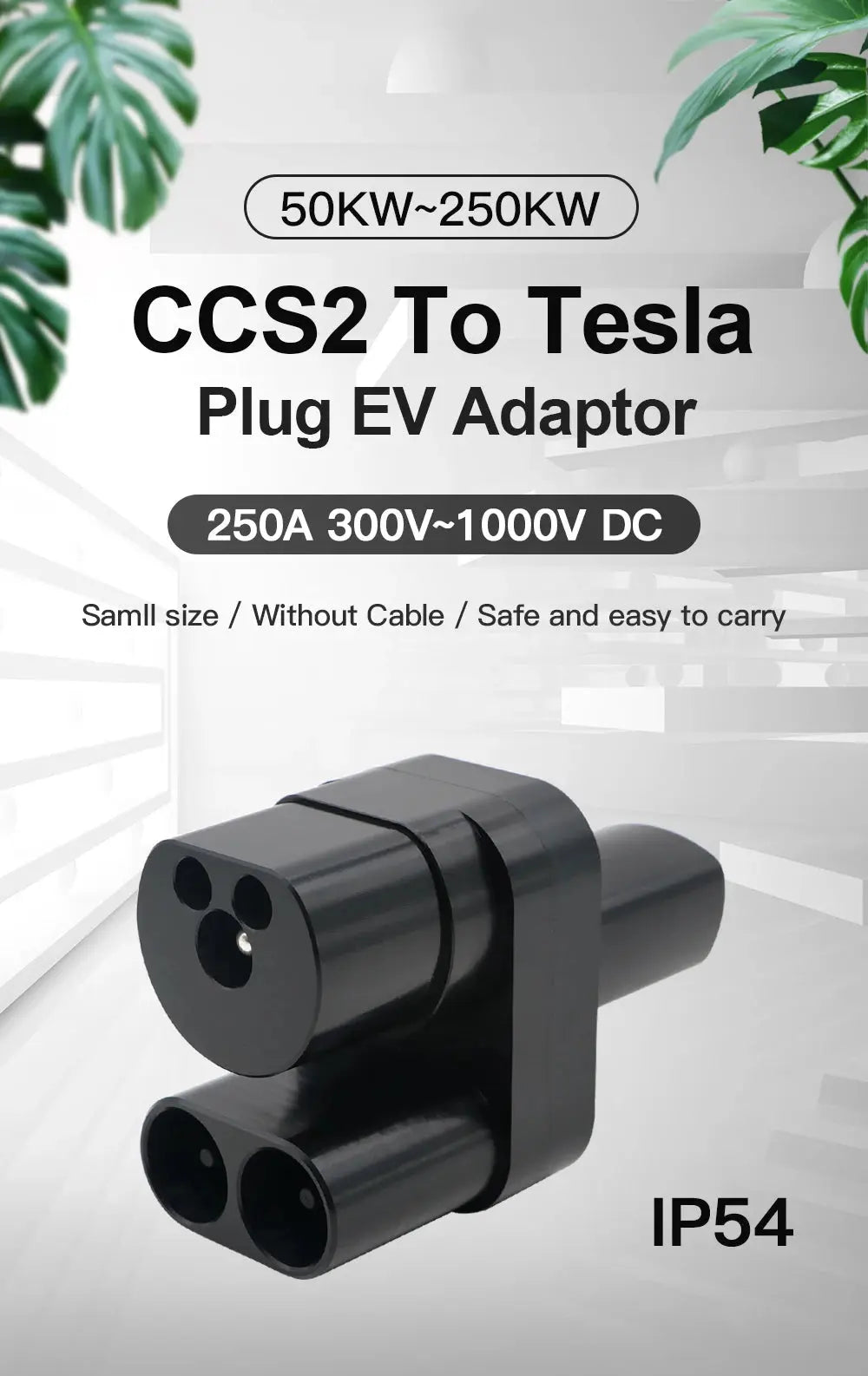 ISIGMA CCS2 To Tesla EV Charger Adapter CCS2 To TPC Convertor 250A Electric Vehicle Charging Adapter Fit For Tesla Electric Car GreatEagleInc