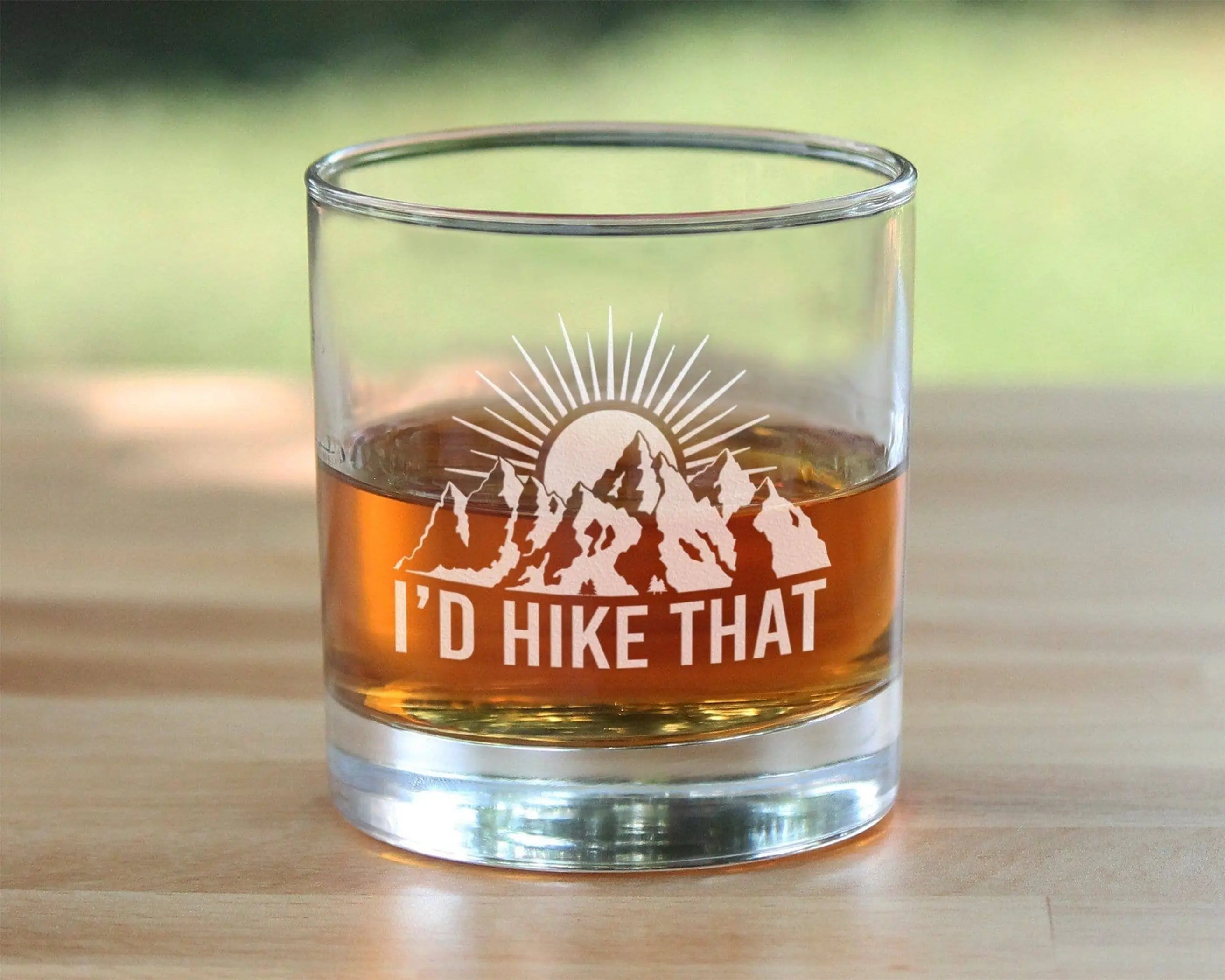 I'd Hike That Whiskey Rocks Glass - Hiking Gifts and Decor Bevvee