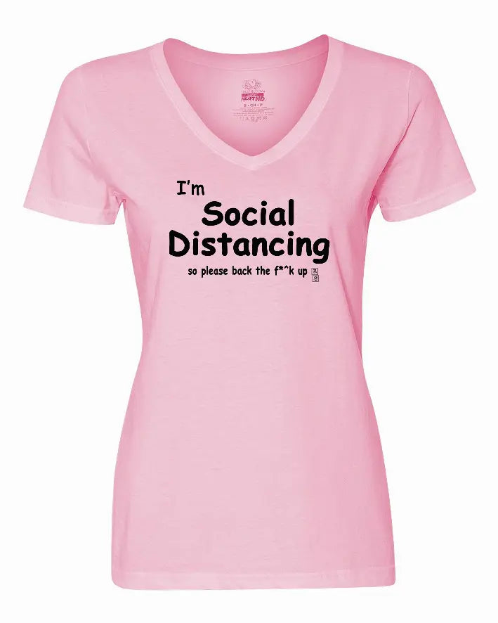 I'm Social Distancing so please back the f**k up shirt Ladies pandemic shirt XLarge Bad Baby Inc