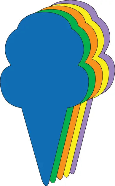 Ice Cream Cone Assorted Color Creative Cut-Outs Creative Shapes