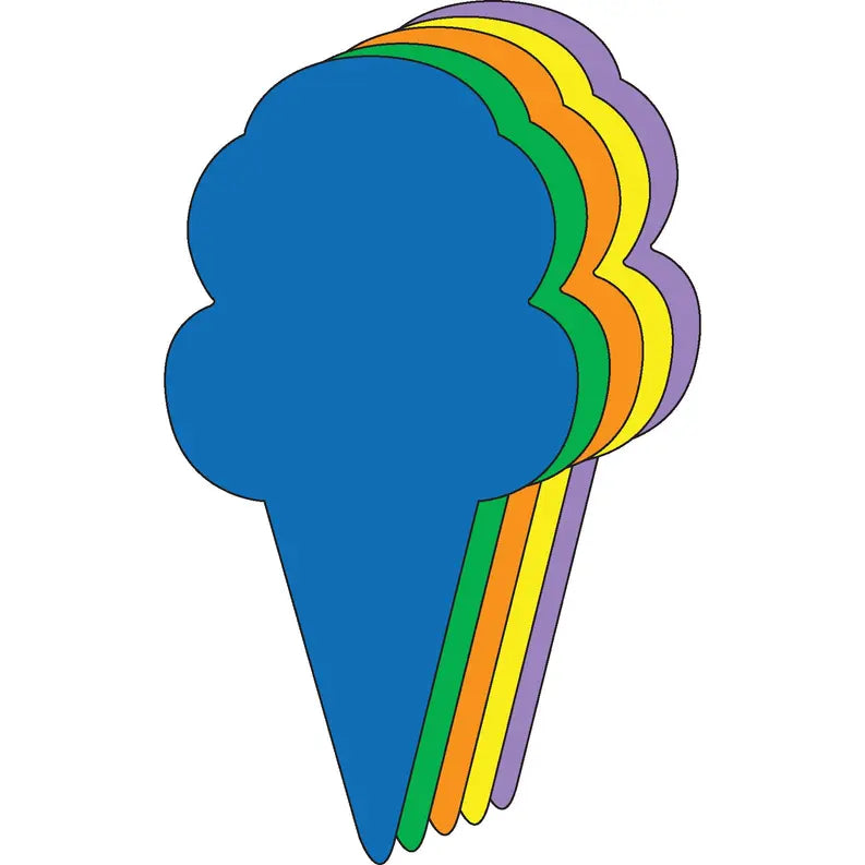 Ice Cream Cone Assorted Color Creative Cut-Outs Creative Shapes