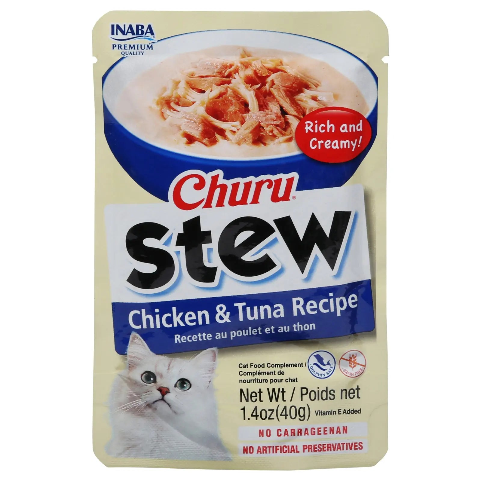 Inaba - Cat Churu Chkn Tuna Stew - Cs Of 12-1.4 Oz Inaba