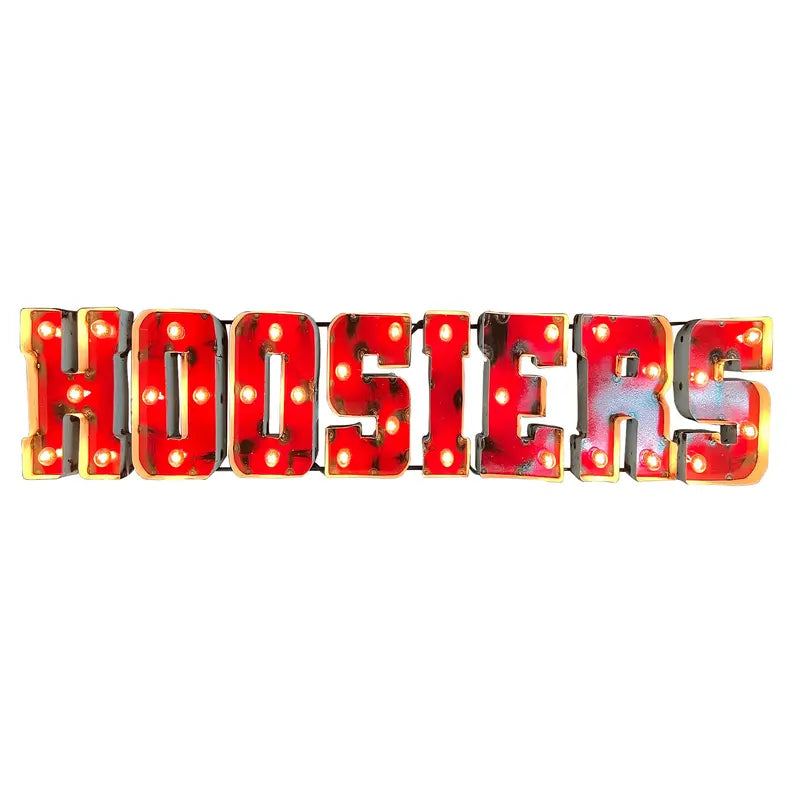 Indiana "Hoosiers" Illuminated recycled metal wall decor LRT SALES