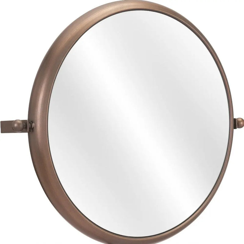 Industrial Gold Round Mirror - GreatEagleInc