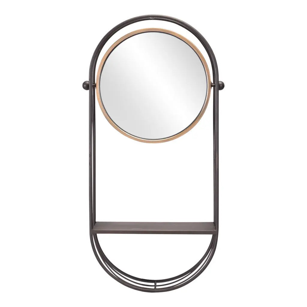 Industrial Gray Mirror Shelf - GreatEagleInc
