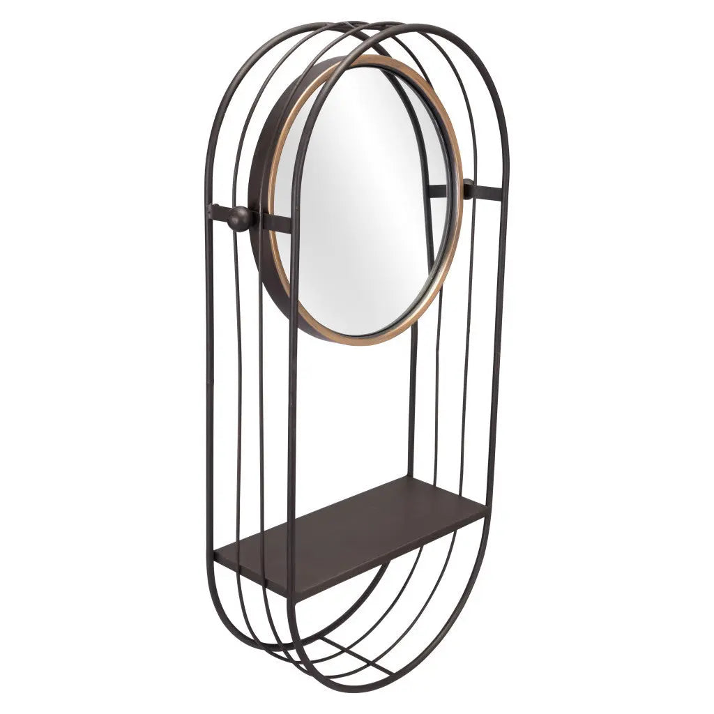 Industrial Gray Mirror Shelf - GreatEagleInc