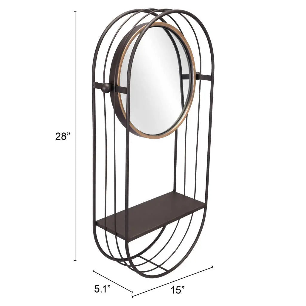 Industrial Gray Mirror Shelf - GreatEagleInc