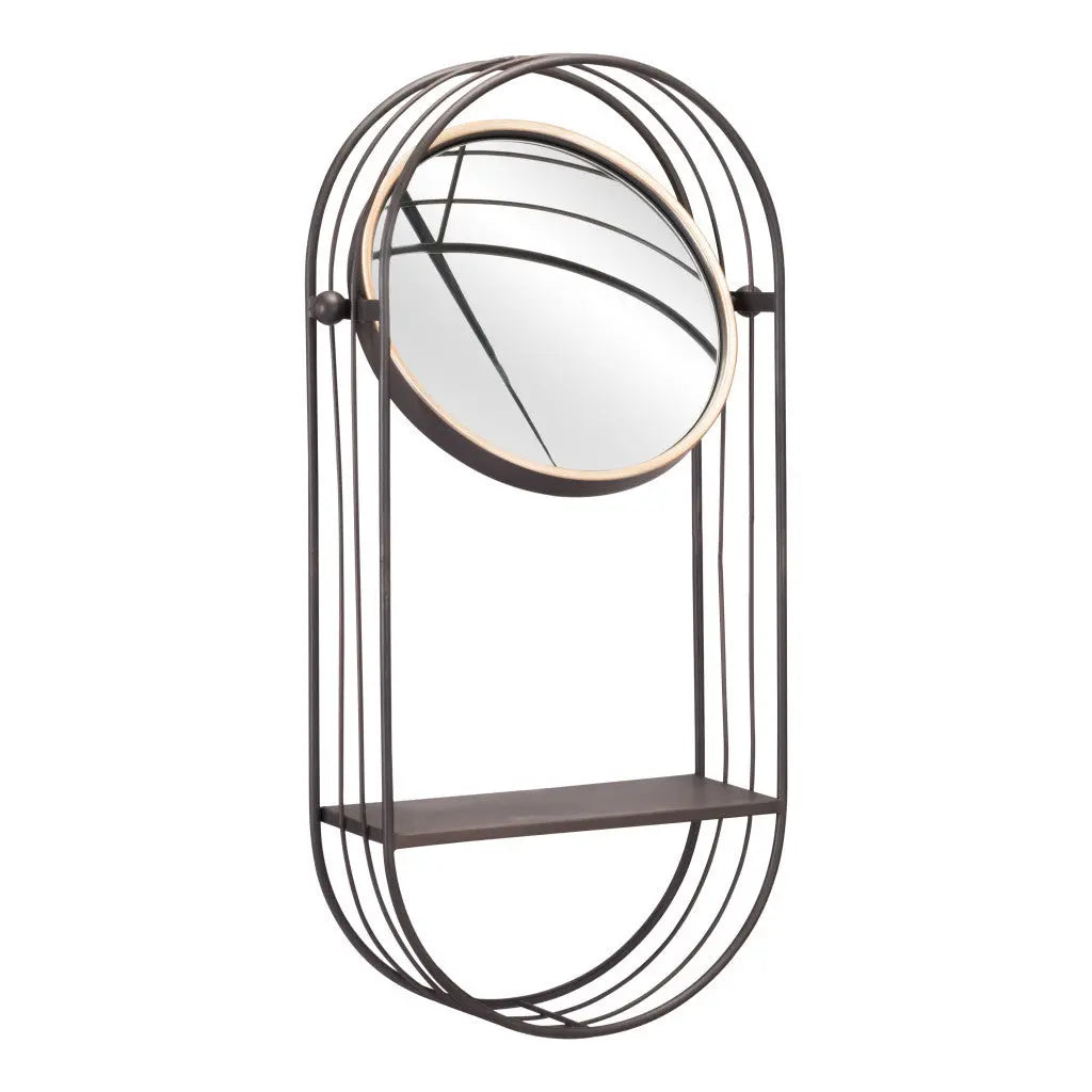 Industrial Gray Mirror Shelf - GreatEagleInc