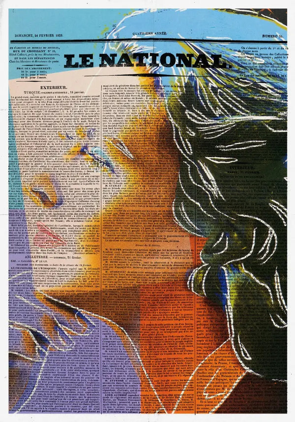 Ingrid Bergman Newspaper Glass Wall Art Monique Store