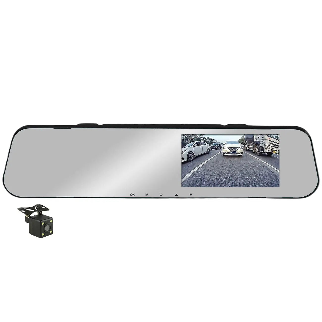 Installation Solution Mirror With Front/rear View Cameras With 4.3" Monitor And Dvr Nippon