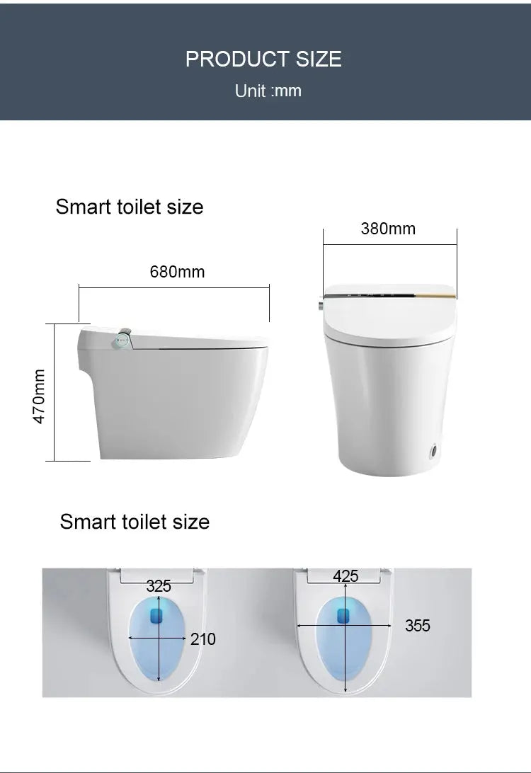 Intelligent Sanitary Ware WC  Water Closet Bathroom Ceramic Floor Mounted Automatic Seat Electric Smart Toilet Bowl GreatEagleInc