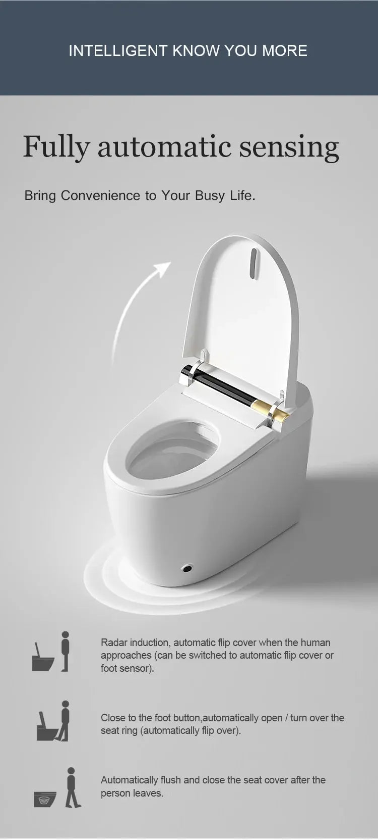 Intelligent Sanitary Ware WC  Water Closet Bathroom Ceramic Floor Mounted Automatic Seat Electric Smart Toilet Bowl GreatEagleInc
