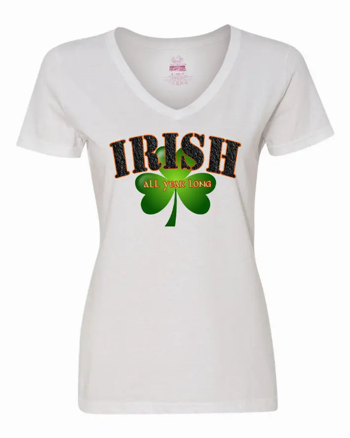 Irish All Year Long Ladies Tee   Small Bad Baby Inc