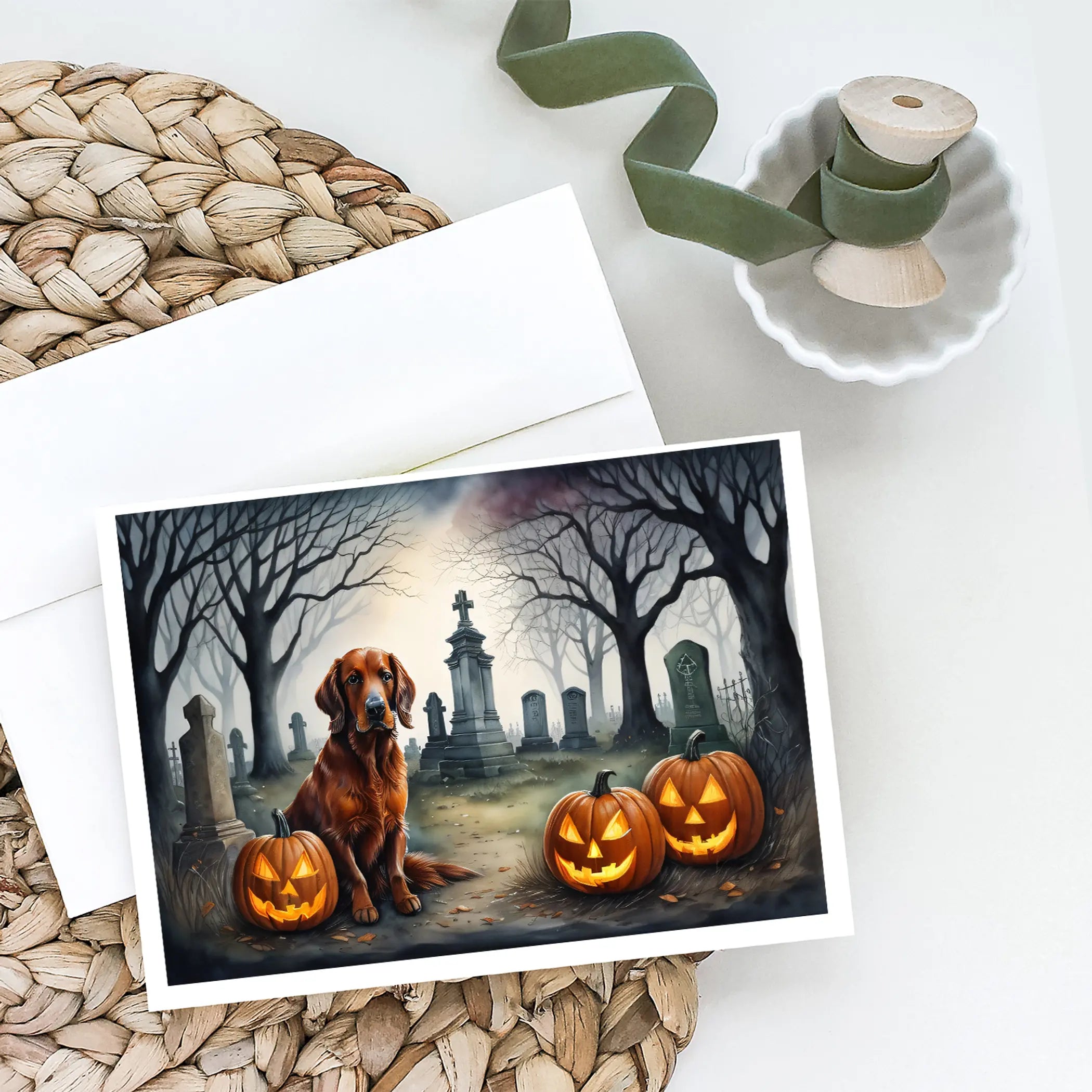 Irish Setter Spooky Halloween Greeting Cards Pack of 8 Caroline's Treasures
