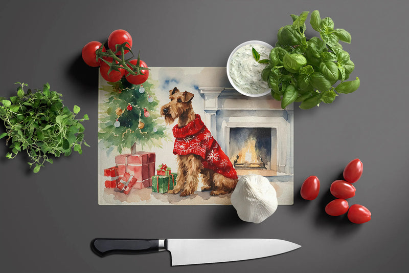 Irish Terrier Cozy Christmas Glass Cutting Board Caroline's Treasures