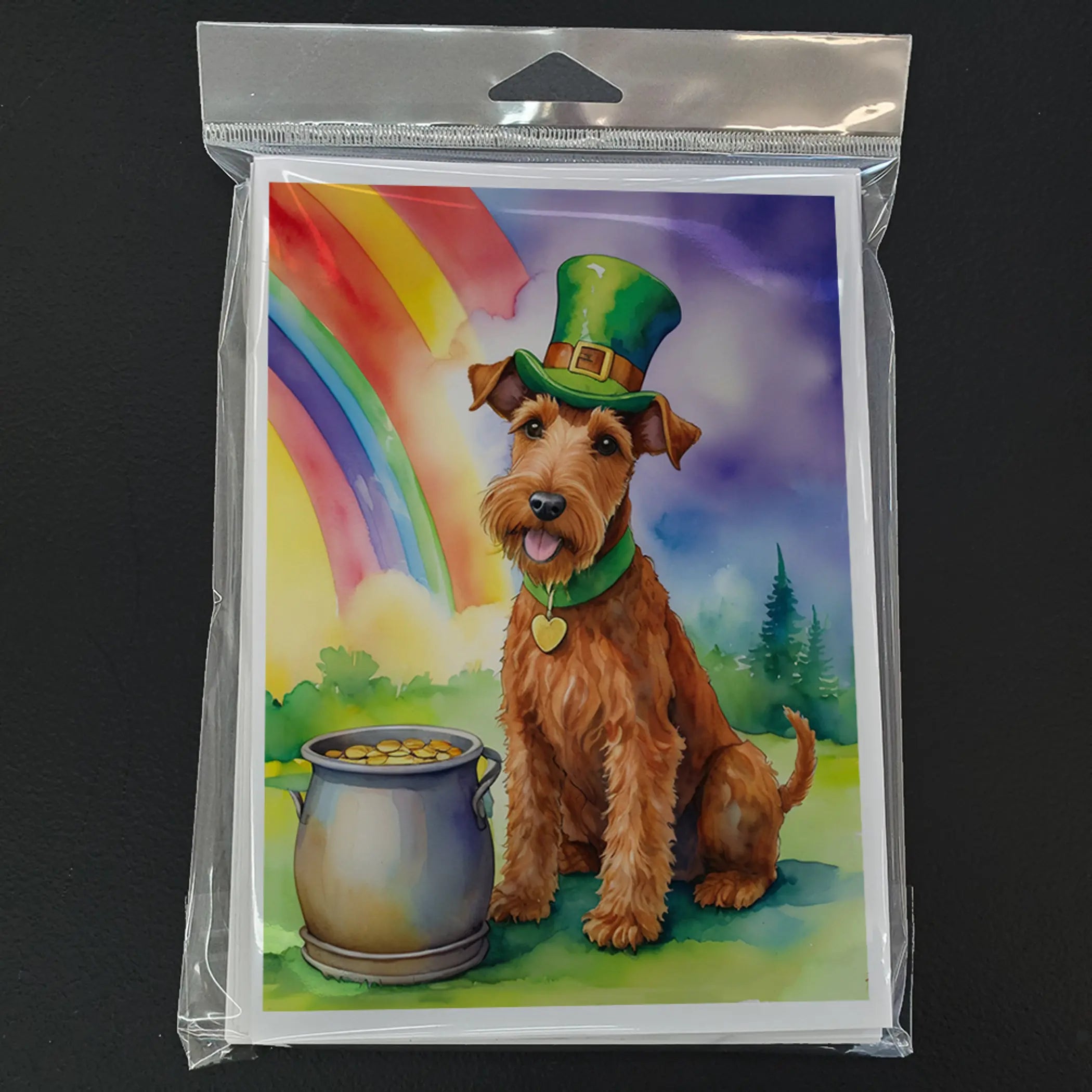 Irish Terrier St Patrick's Day Greeting Cards Pack of 8 Caroline's Treasures