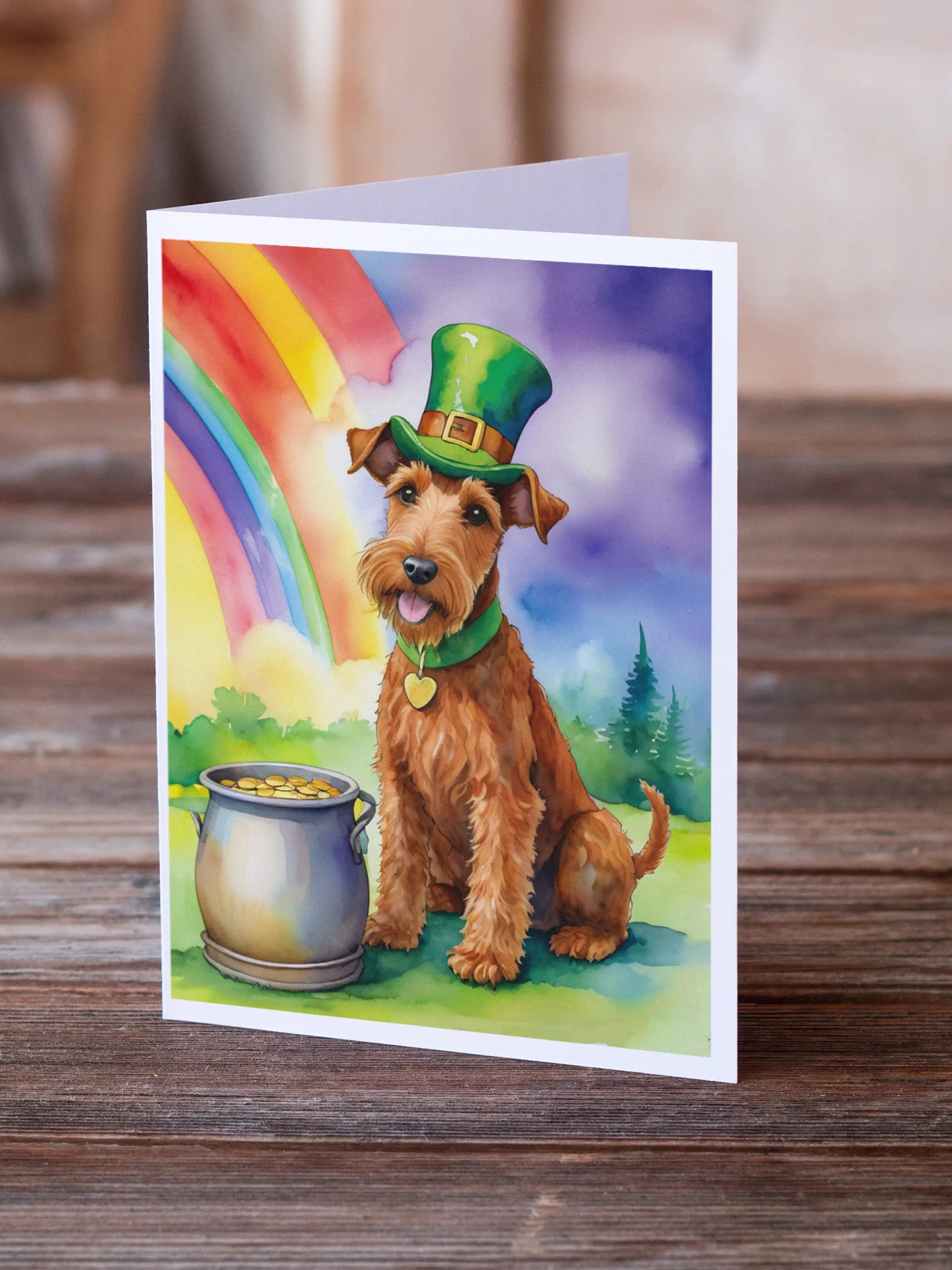 Irish Terrier St Patrick's Day Greeting Cards Pack of 8 Caroline's Treasures