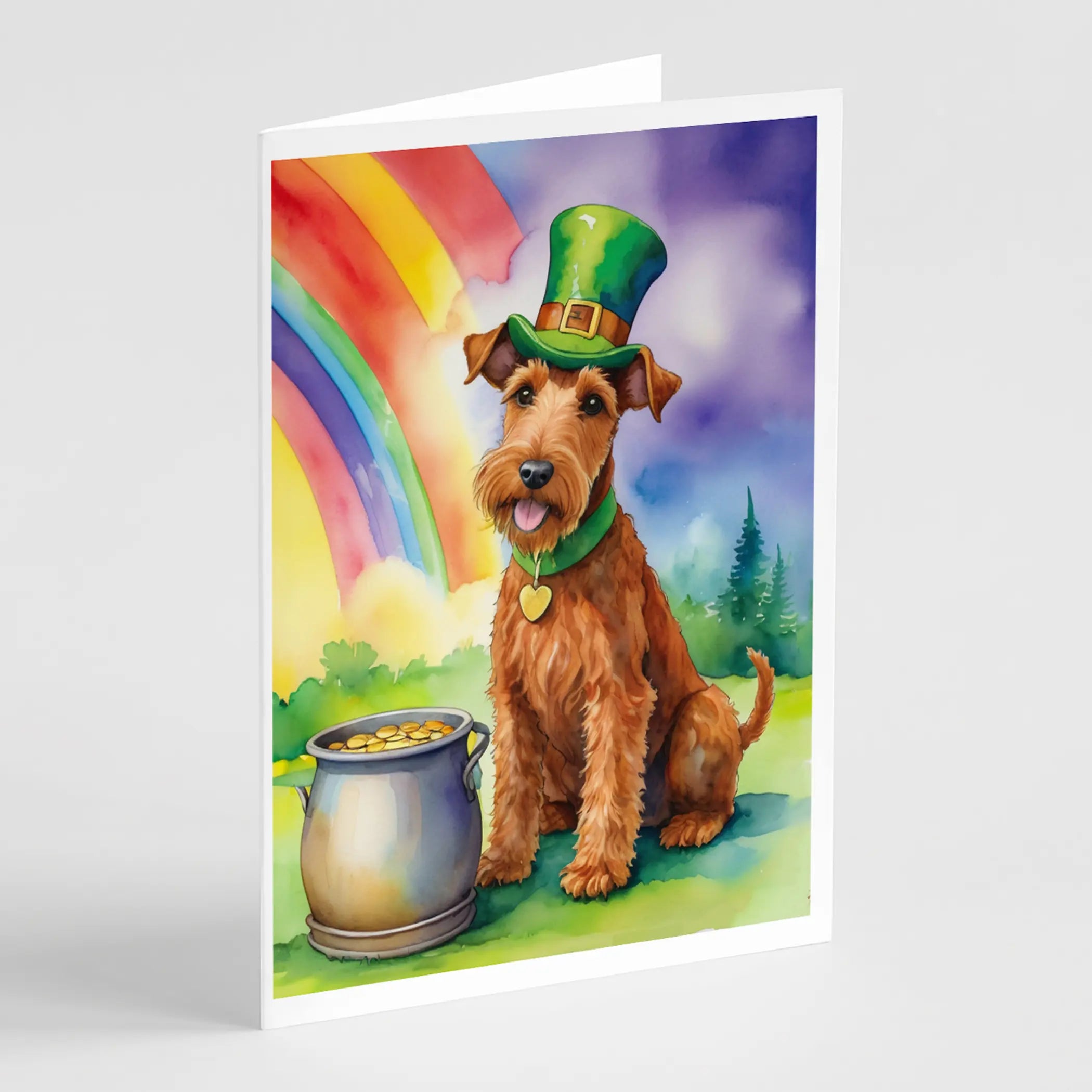 Irish Terrier St Patrick's Day Greeting Cards Pack of 8 Caroline's Treasures