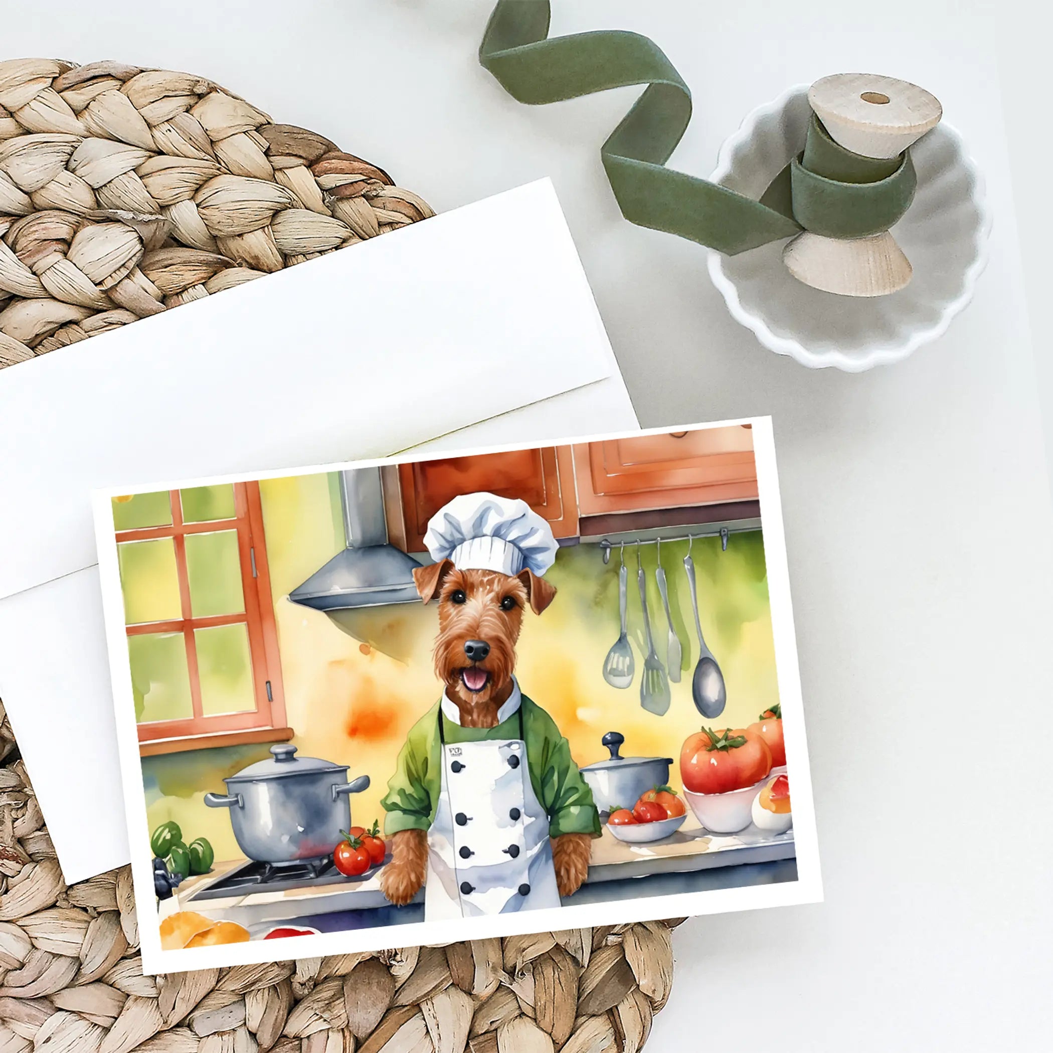 Irish Terrier The Chef Greeting Cards Pack of 8 Caroline's Treasures