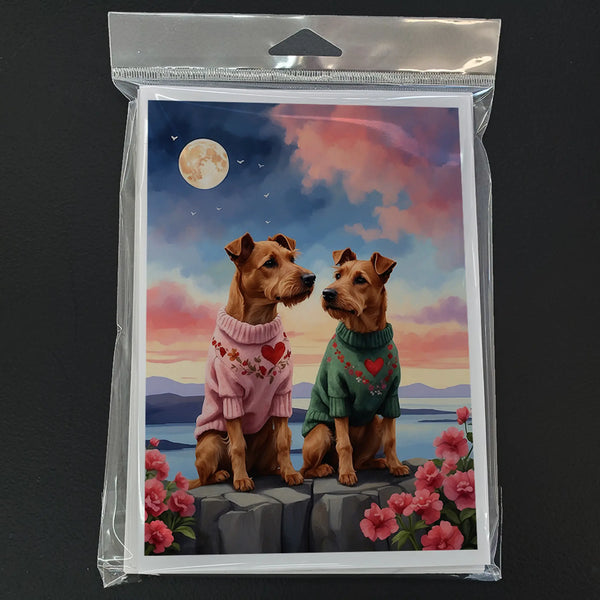 Irish Terrier Two Hearts Greeting Cards Pack of 8 Caroline's Treasures