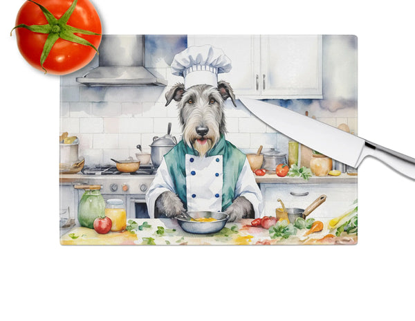Irish Wolfhound The Chef Glass Cutting Board Caroline's Treasures