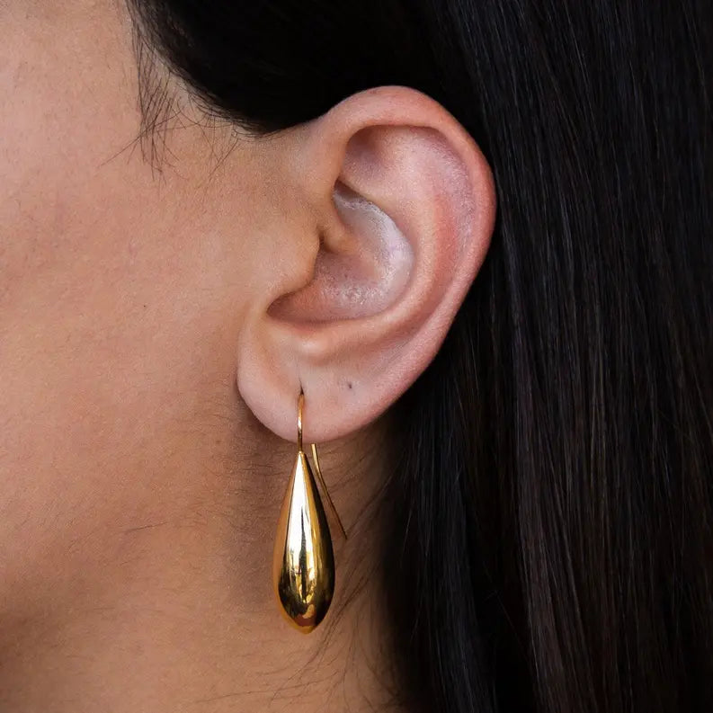 Italian Gilded Teardrop Statement Earrings Maskup Corporation