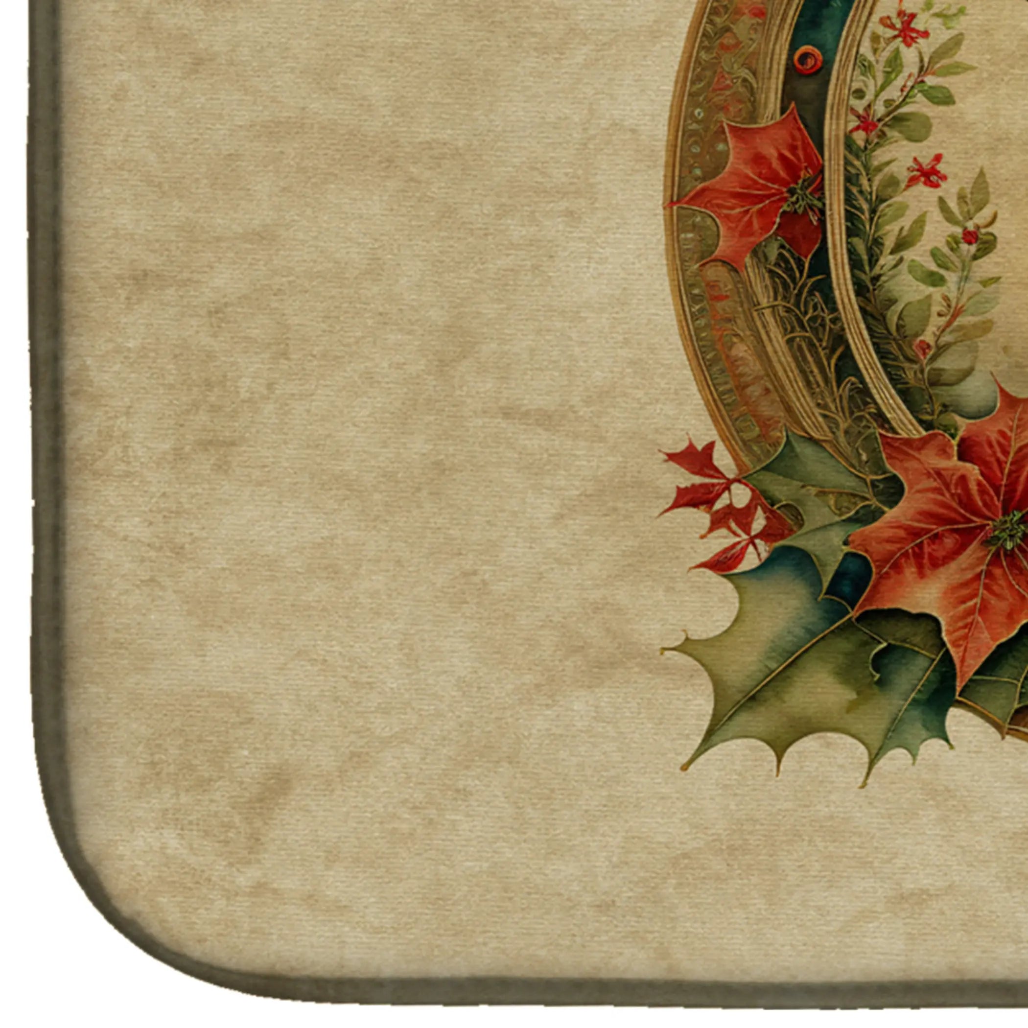 Italian Greyhound Christmas Flowers Dish Drying Mat Caroline's Treasures