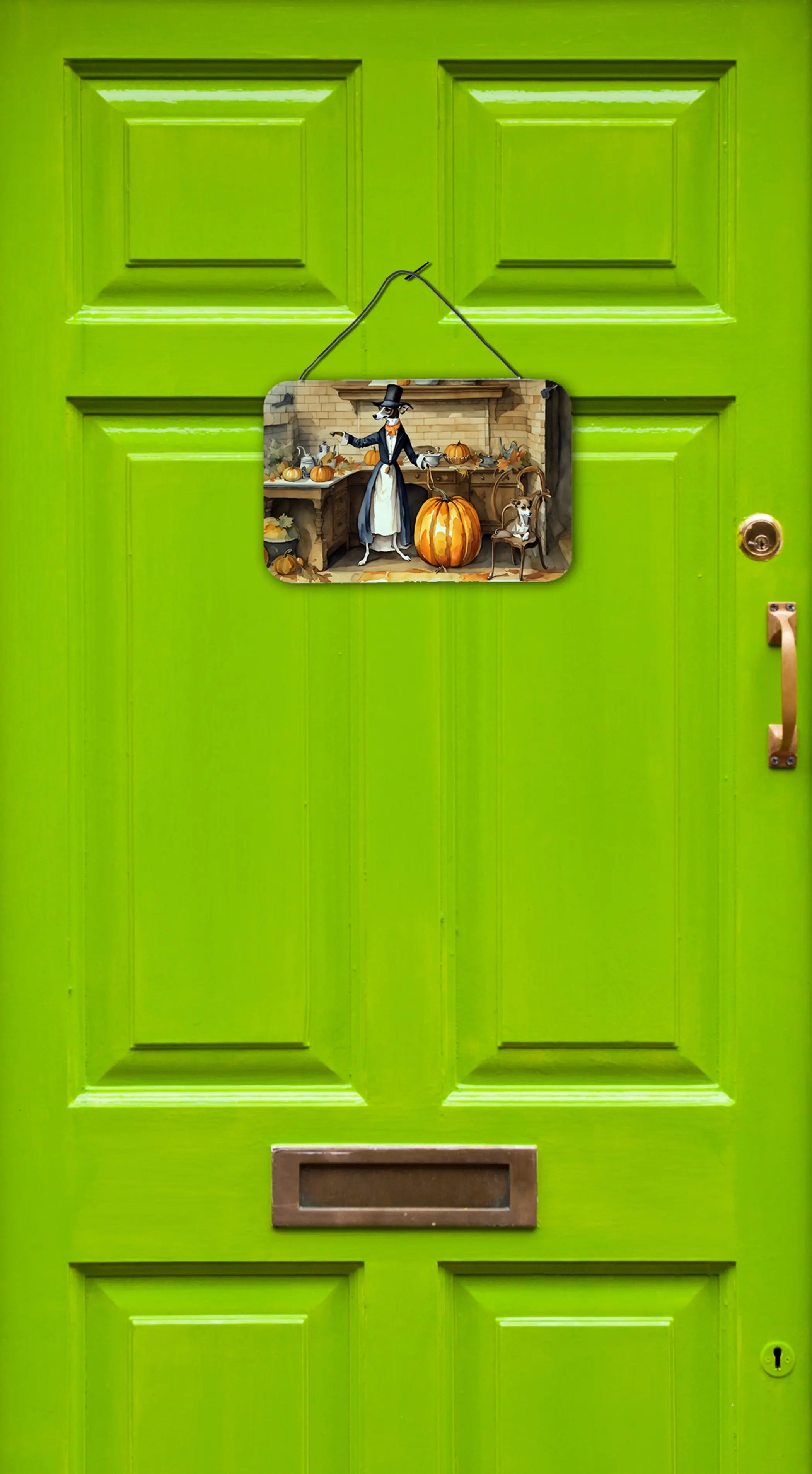 Italian Greyhound Fall Kitchen Pumpkins Wall or Door Hanging Prints Caroline's Treasures