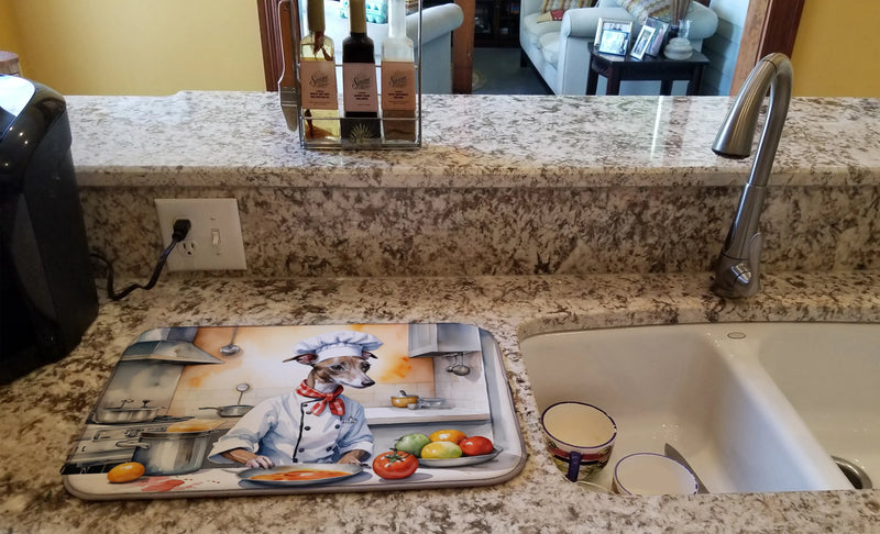 Italian Greyhound The Chef Dish Drying Mat Caroline's Treasures