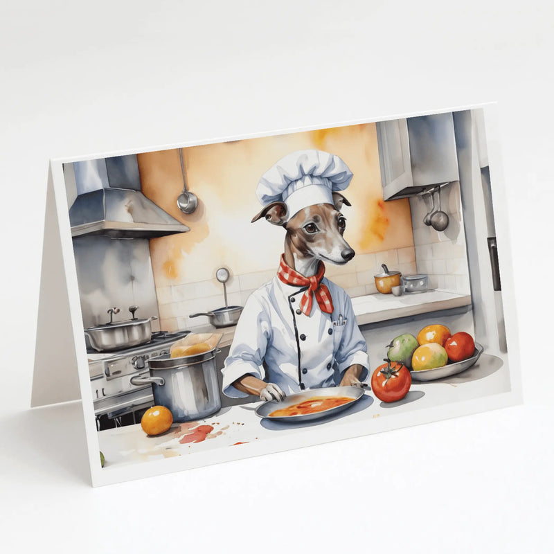 Italian Greyhound The Chef Greeting Cards Pack of 8 Caroline's Treasures